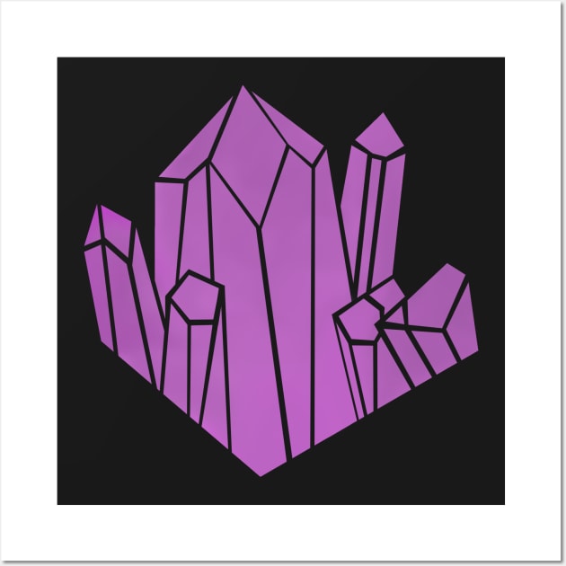 Purple Crystal Amethyst Gems Wall Art by morgandraws